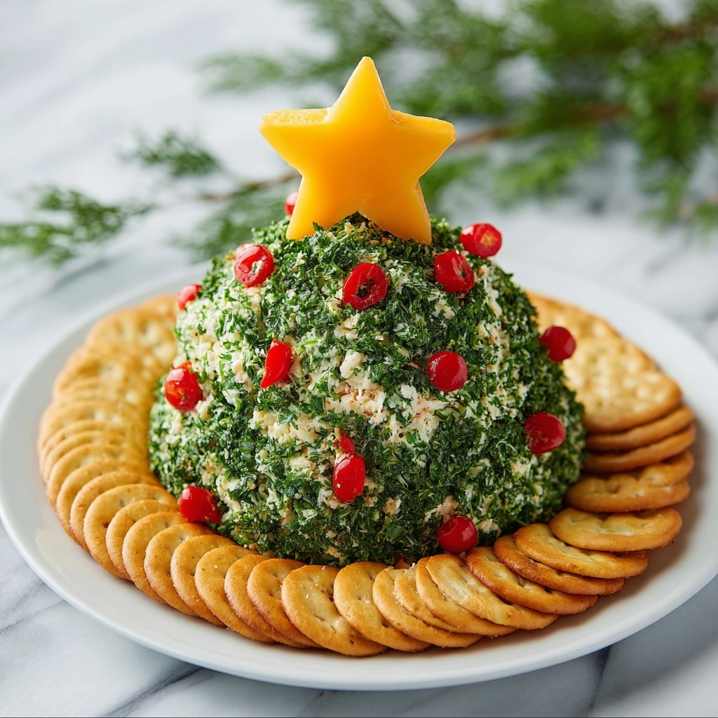 Christmas Tree Cheese Ball Recipe - Recipe Image