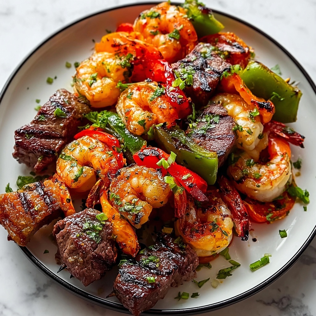 Grilled Steak & Shrimp Kabobs Recipe - Recipe Image