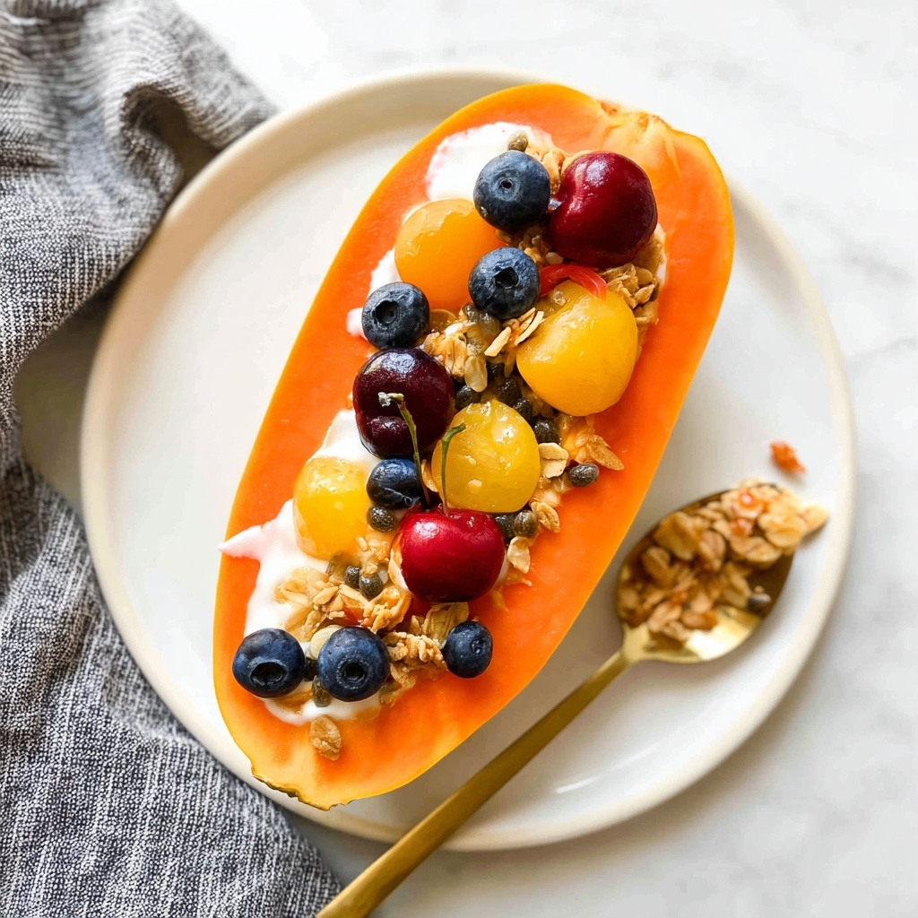Papaya Yogurt Bowl with Granola, Berries, and Honey Recipe - Recipe Image