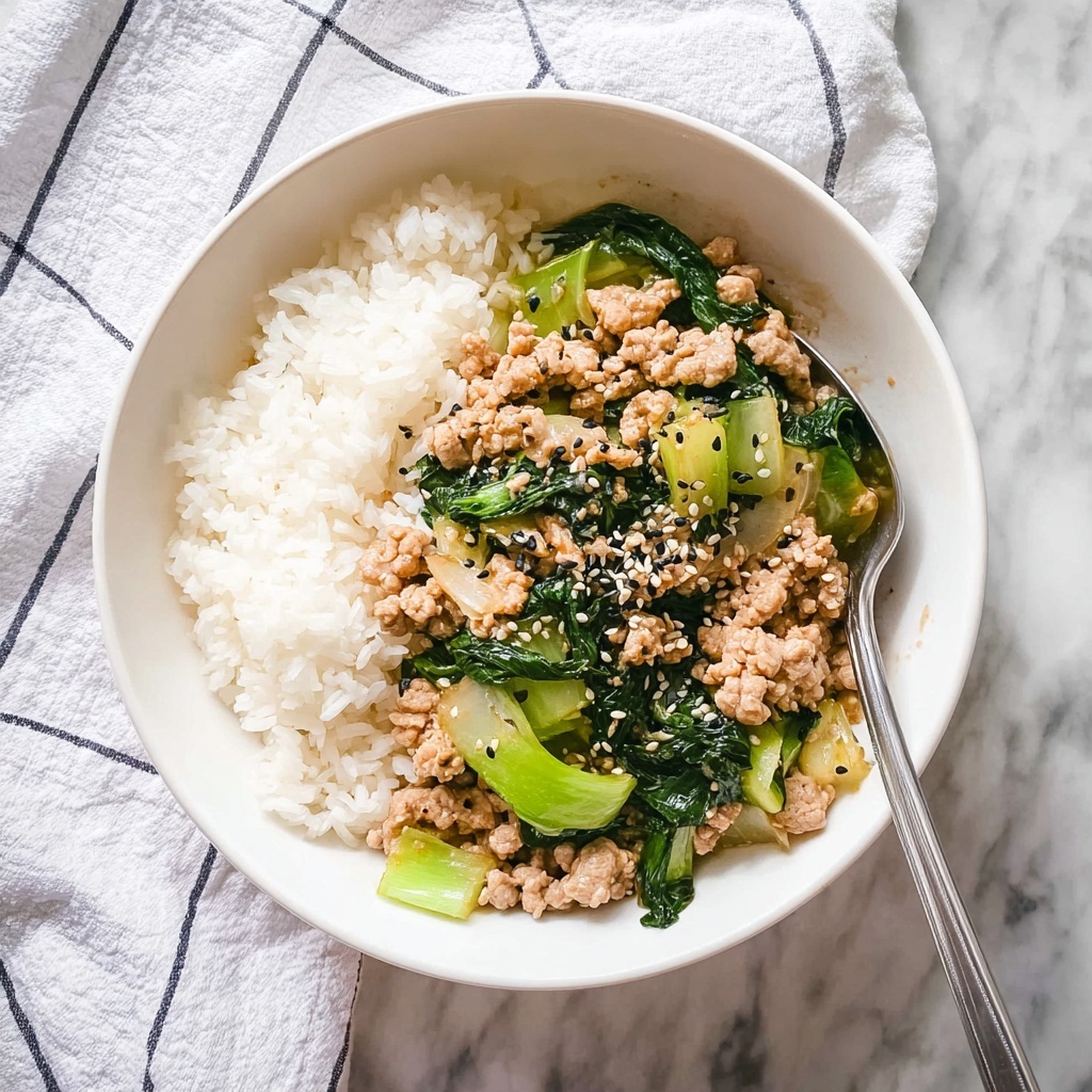 Ground Pork Stir Fry with Baby Bok Choy and Chili Oil Recipe - Recipe Image