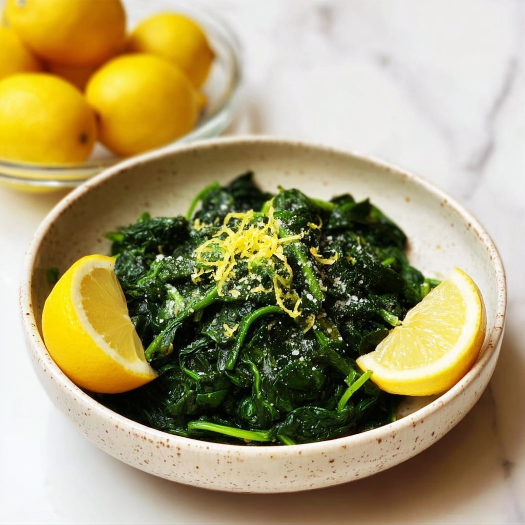 Sautéed Spinach with Lemon and Garlic Recipe - Recipe Image