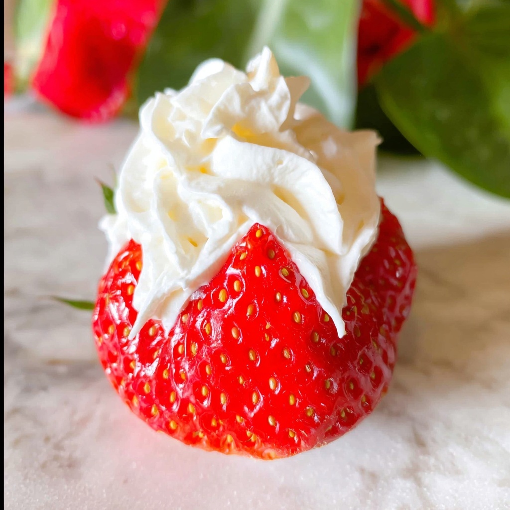 Cheesecake Stuffed Strawberries (Strawberry Blossoms) Recipe - Recipe Image