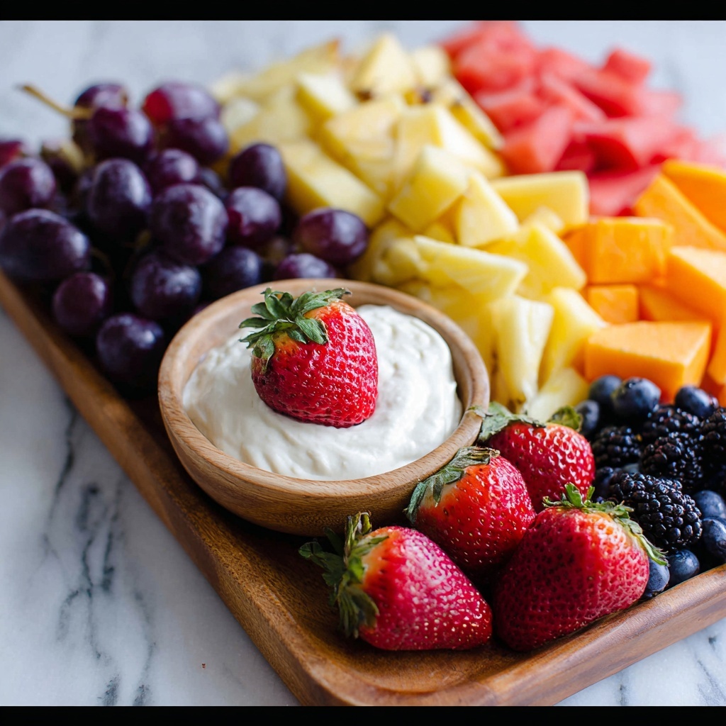 Cream Cheese Fruit Dip with Fresh Fruit Platter Recipe - Recipe Image