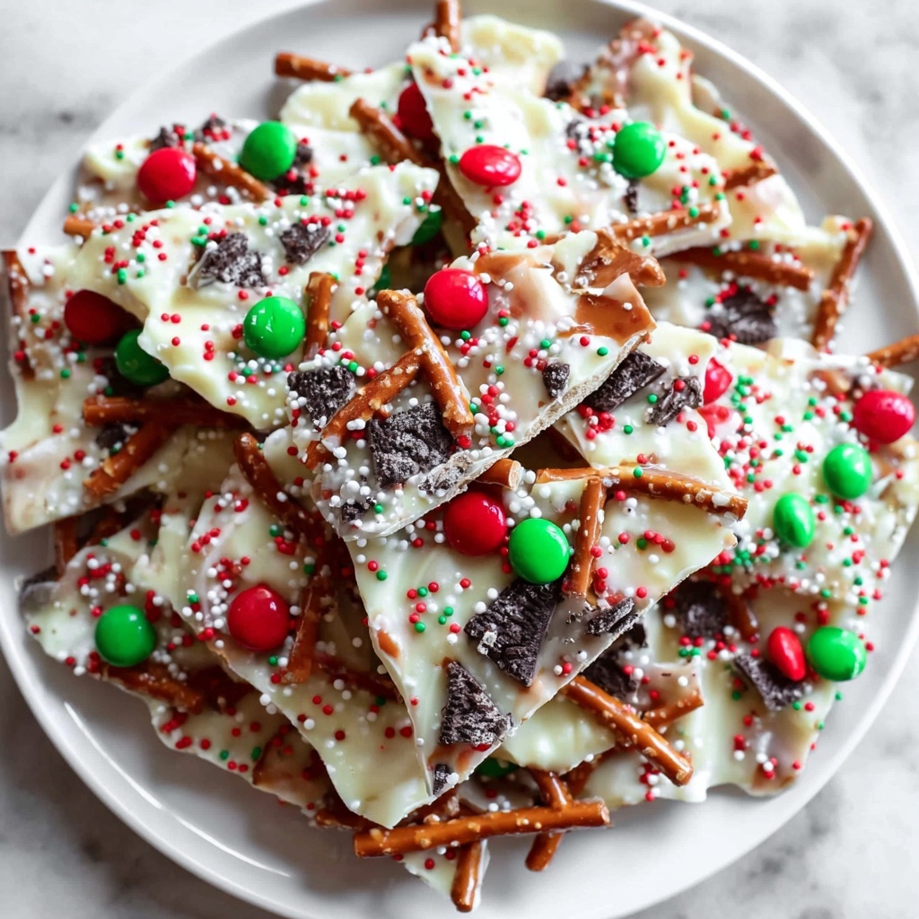 Christmas Oreo Mint Pretzel Bark Recipe - Recipe Image