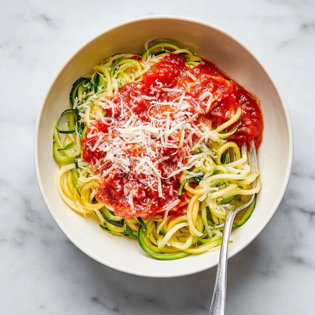 Healthy Zucchini Noodles with Marinara Sauce Recipe - Recipe Image
