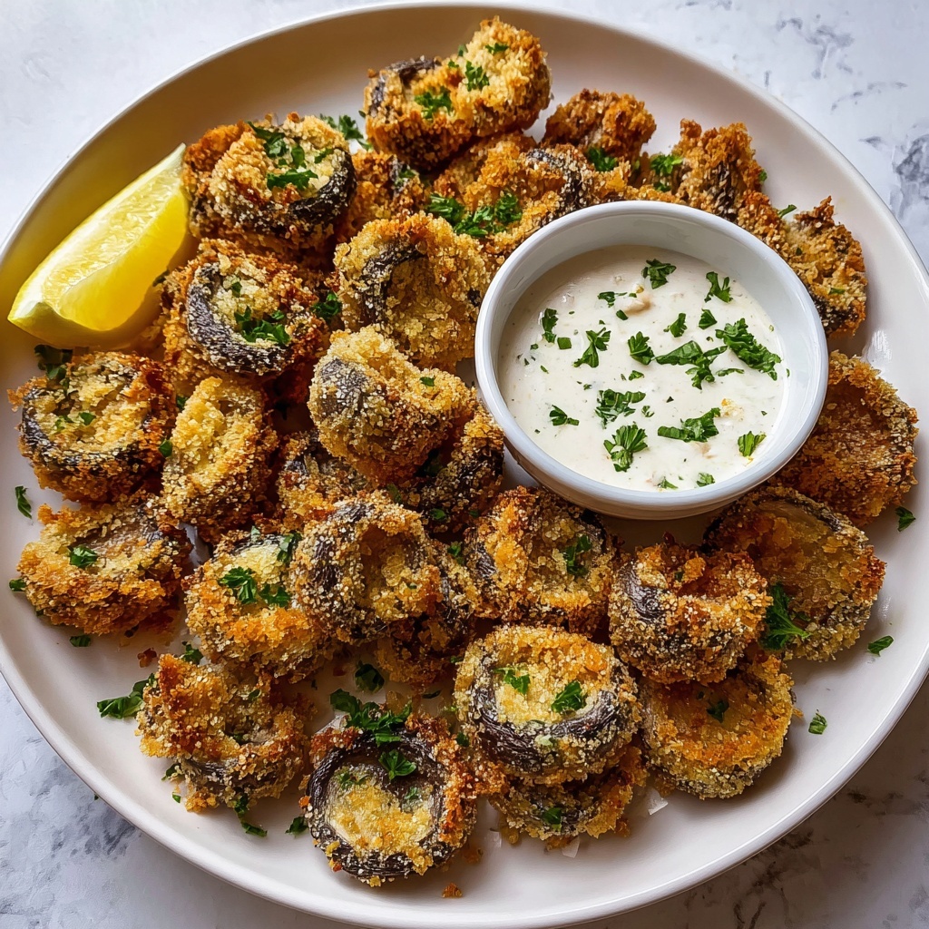 Christmas Fried Sliced Mushrooms with Ranch Recipe - Recipe Image