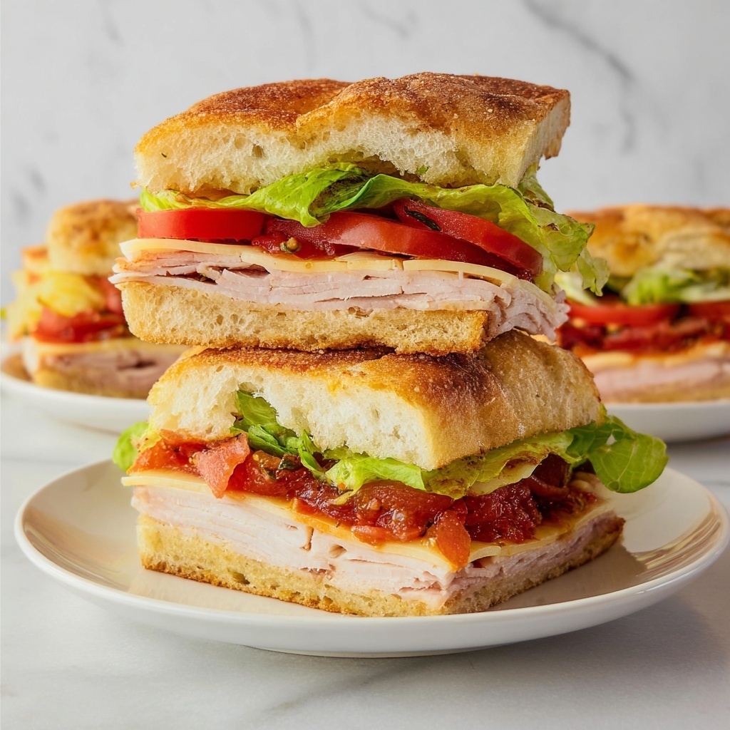 Sun-Dried Tomato Pesto Focaccia Turkey Sandwich Recipe - Recipe Image