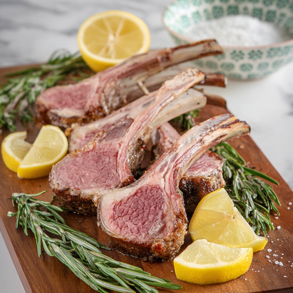 Grilled Rack of Lamb with Rosemary and Garlic Recipe - Recipe Image