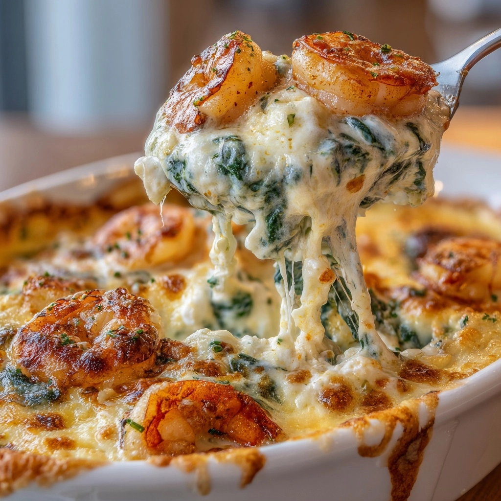 Cheesy Rich and Creamy Shrimp and Crab Spinach Dip Recipe - Recipe Image