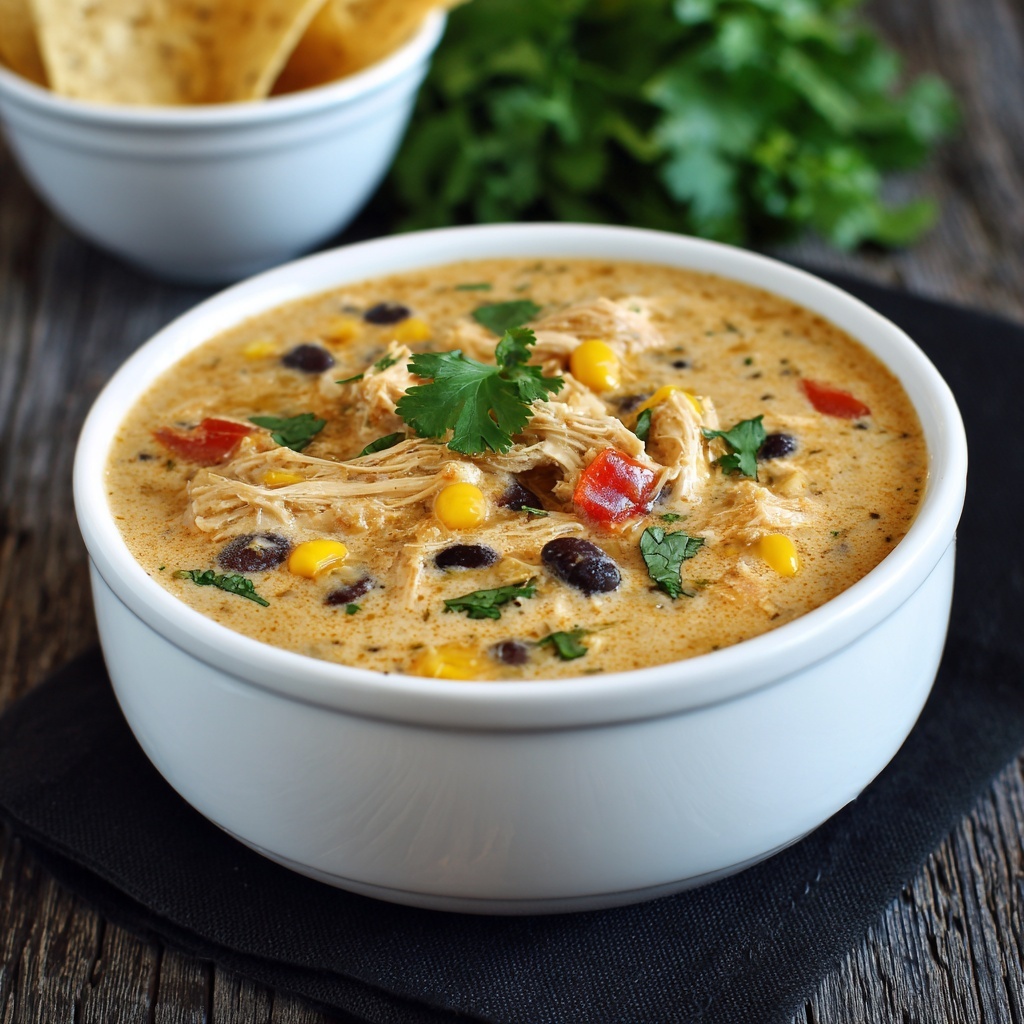 Slow Cooker Cream Cheese Chicken Chili Recipe - Recipe Image