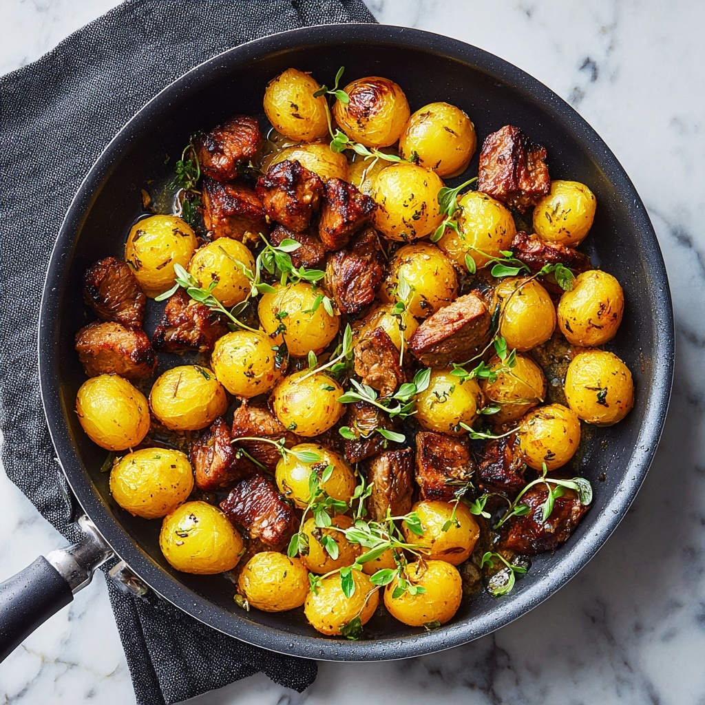 Steak Bites with Garlic Parmesan Gnocchi Recipe - Recipe Image