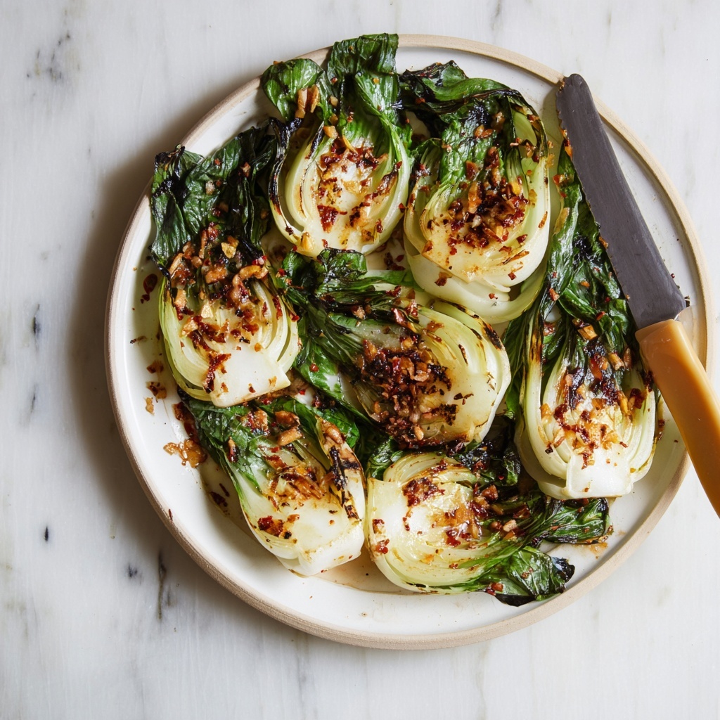 Roasted Bok Choy with Garlic, Ginger, and Sesame Seeds Recipe - Recipe Image