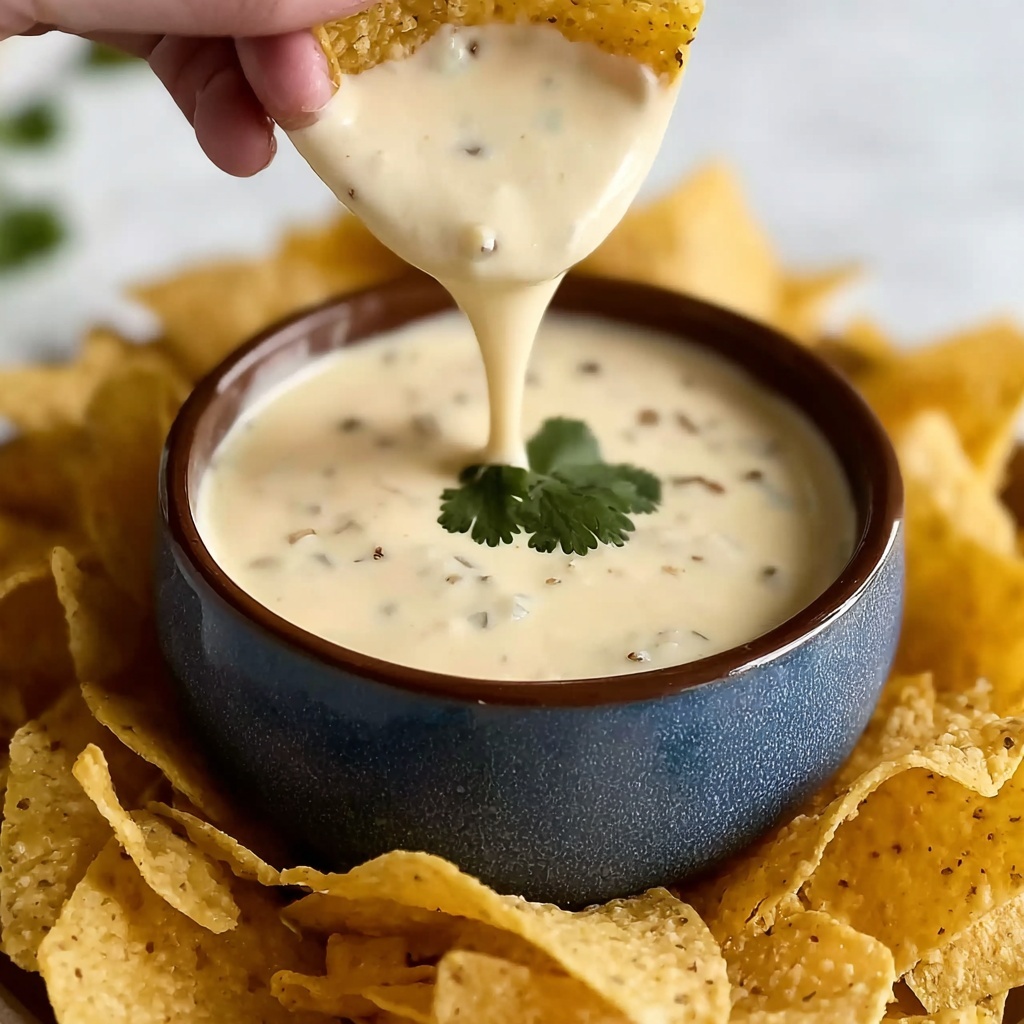Mexican Restaurant Style White Cheese (Queso) Dip Recipe - Recipe Image