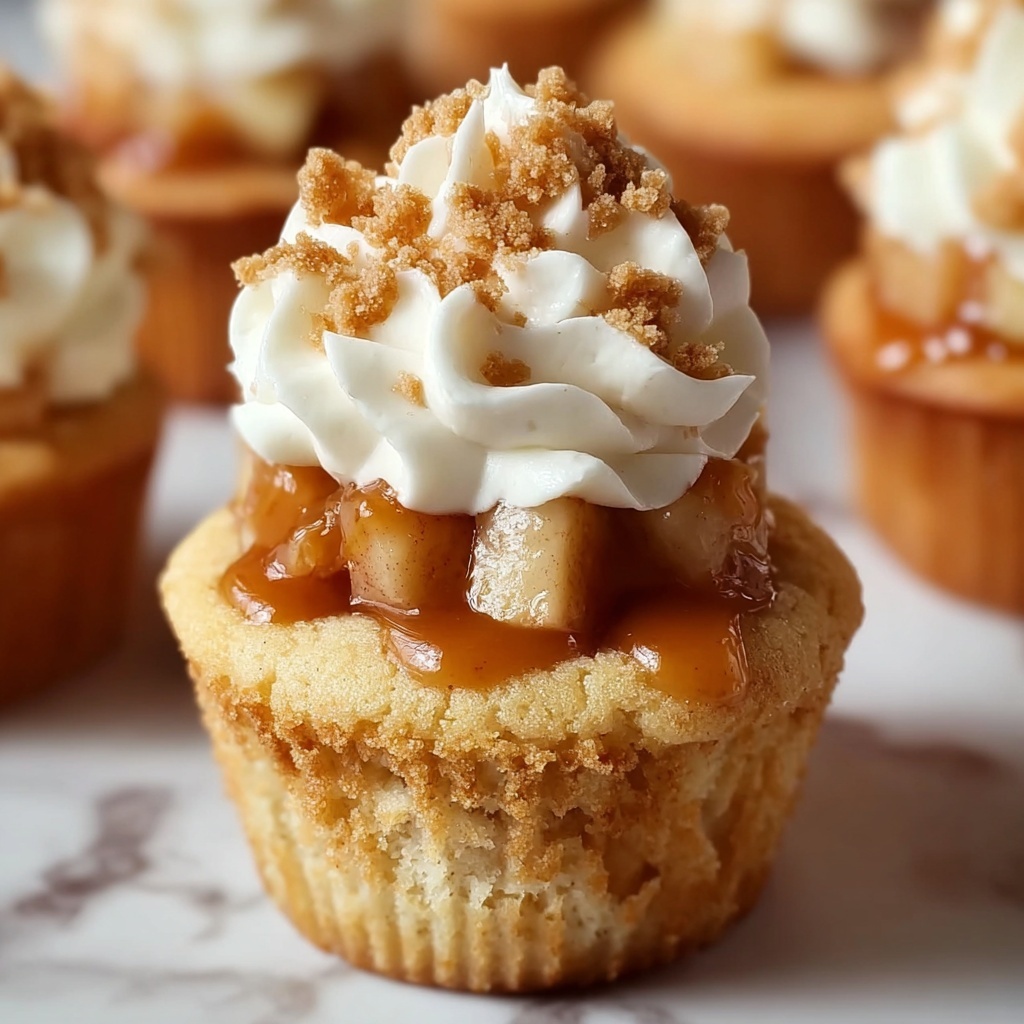 Apple Pie Cupcakes: Miniature Treats with Cinnamon Apple Filling and Pecan Crumble Recipe - Recipe Image