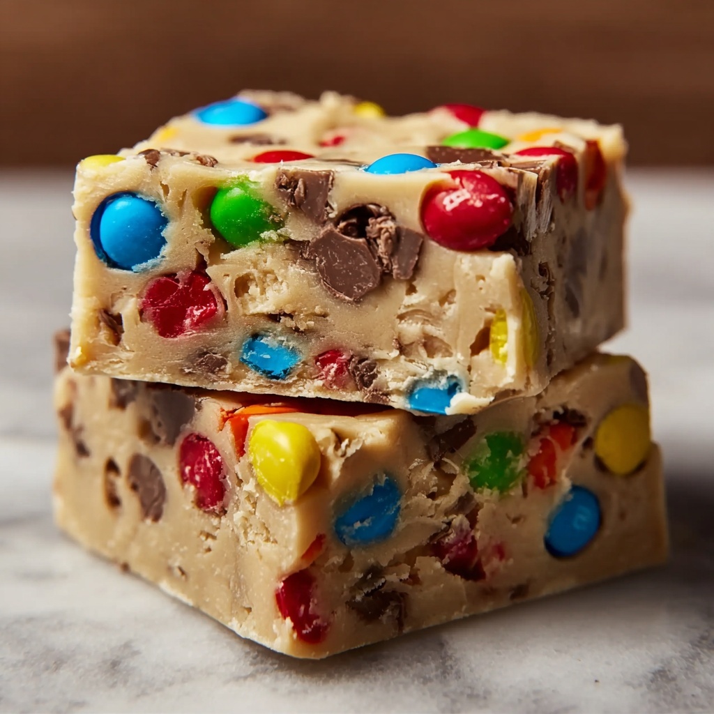 M&M Cookie Dough Fudge Recipe - Recipe Image