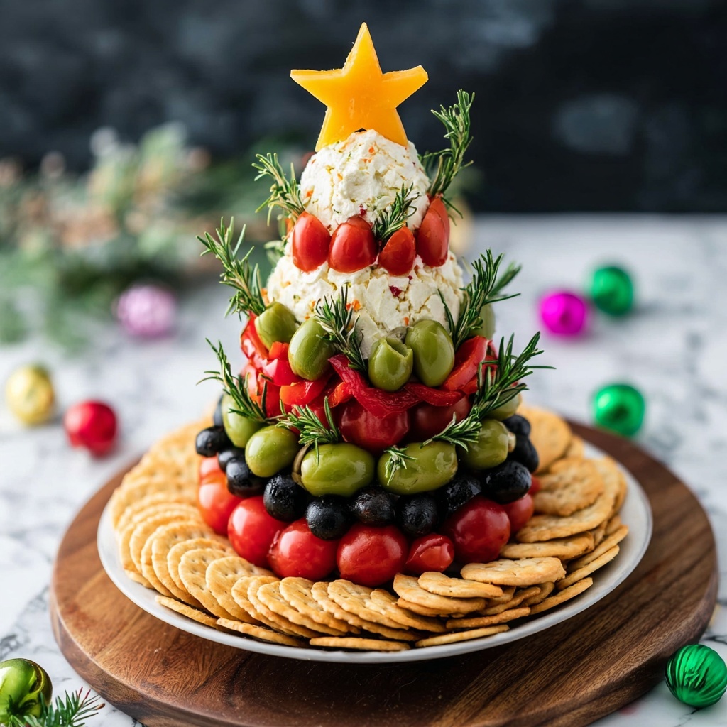 Christmas Tree Cheese Ball Recipe - Recipe Image