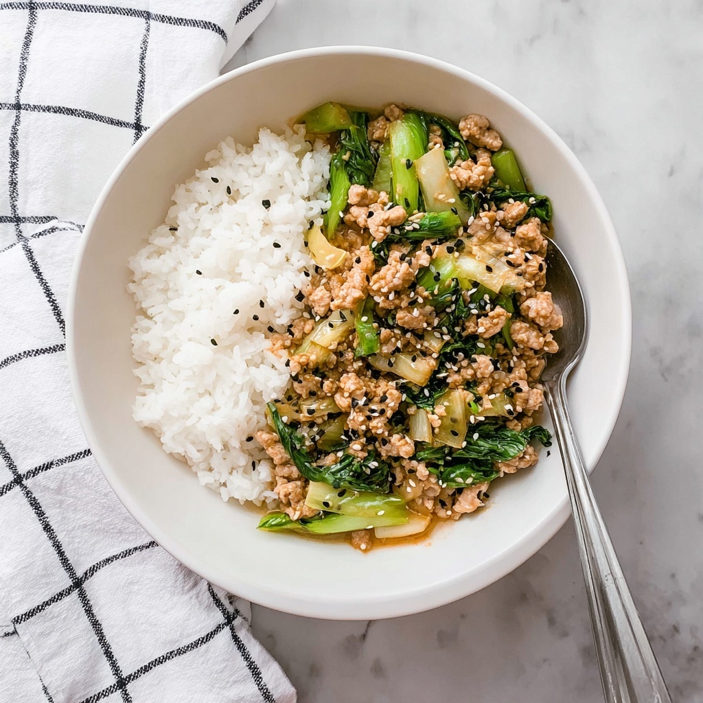 Ground Pork Stir Fry with Baby Bok Choy and Chili Oil Recipe - Recipe Image