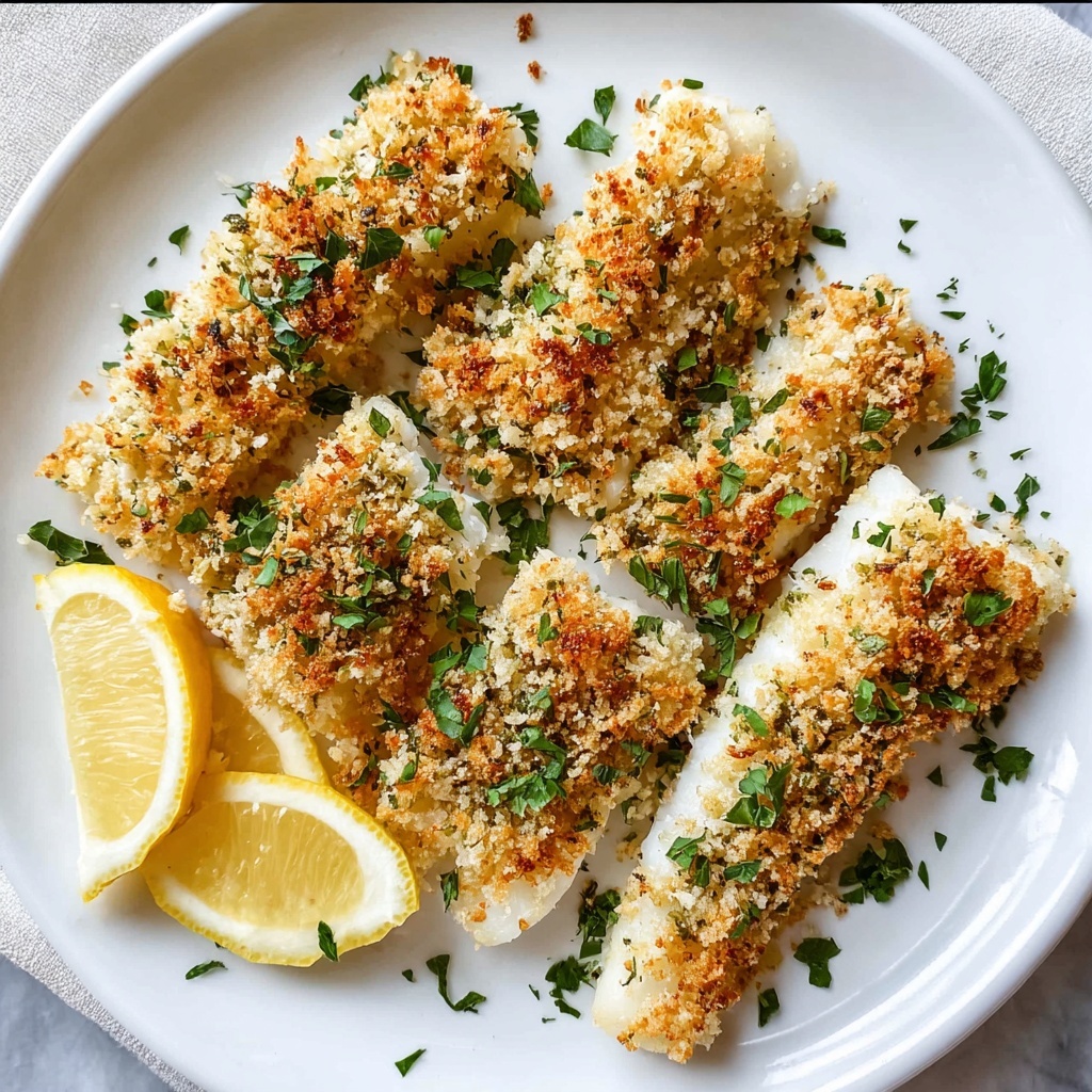 Baked Pollock with Parmesan and Panko Crust Recipe - Recipe Image