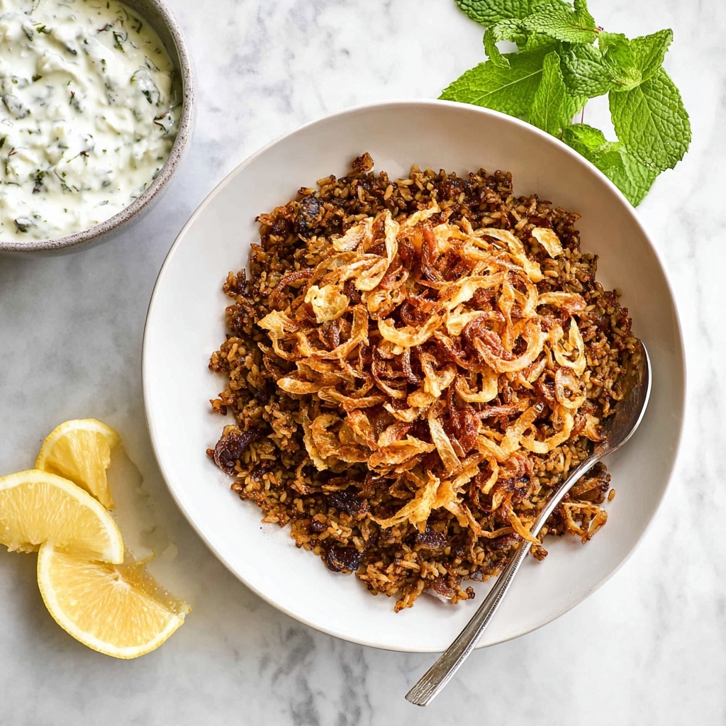 Mujaddara with Minted Yogurt Recipe - Recipe Image
