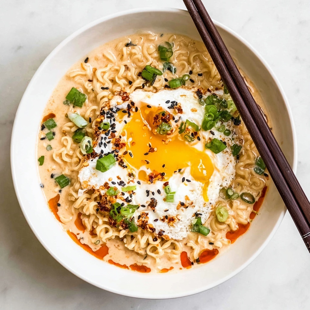 Creamy Milk Ramen with Poached Egg and Green Onions Recipe - Recipe Image