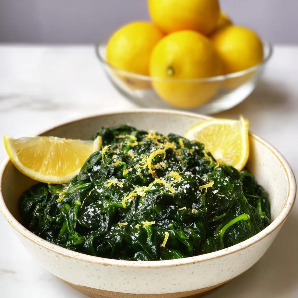 Sautéed Spinach with Lemon and Garlic Recipe - Recipe Image