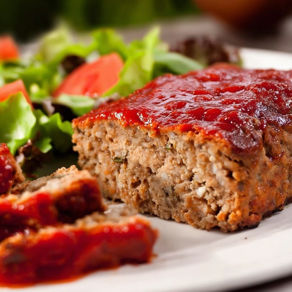 Turkey Meatloaf with Roasted Red Pepper Sauce Recipe - Recipe Image