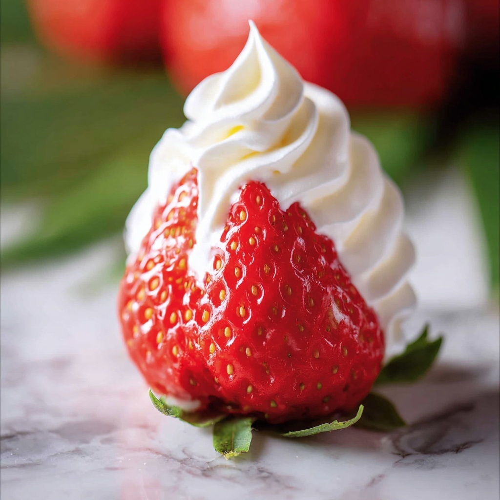 Cheesecake Stuffed Strawberries (Strawberry Blossoms) Recipe - Recipe Image