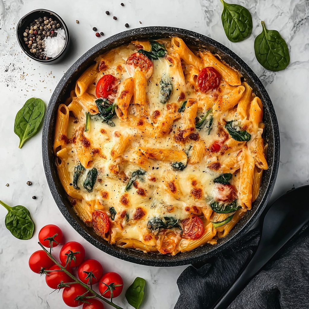 Creamy Tomato and Spinach Pasta Recipe - Recipe Image
