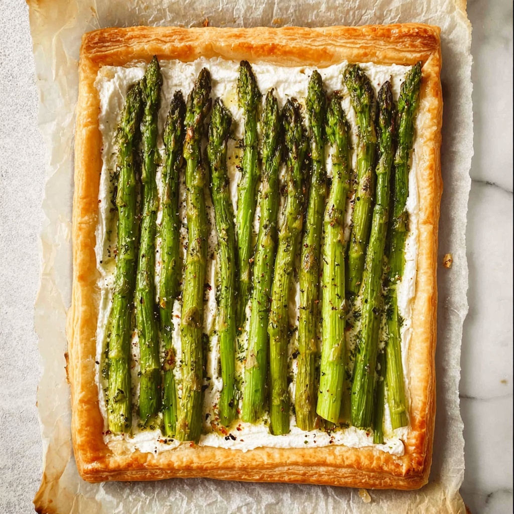 Asparagus Ricotta Tart with Puff Pastry Recipe - Recipe Image