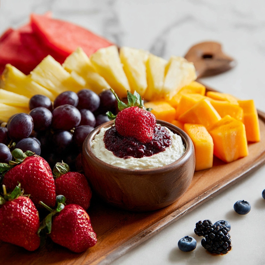Cream Cheese Fruit Dip with Fresh Fruit Platter Recipe - Recipe Image