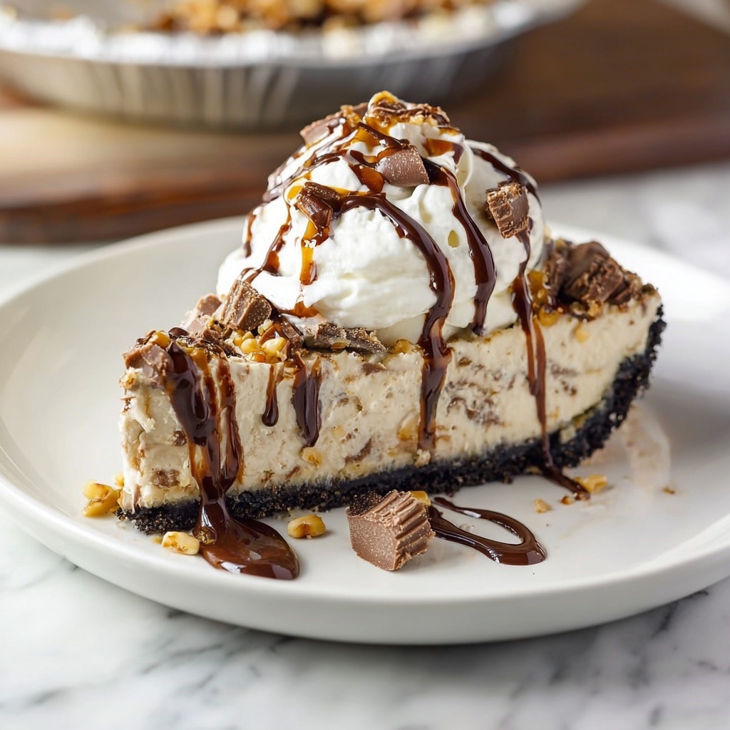 Easy Peanut Butter Cup Ice Cream Pie Recipe - Recipe Image