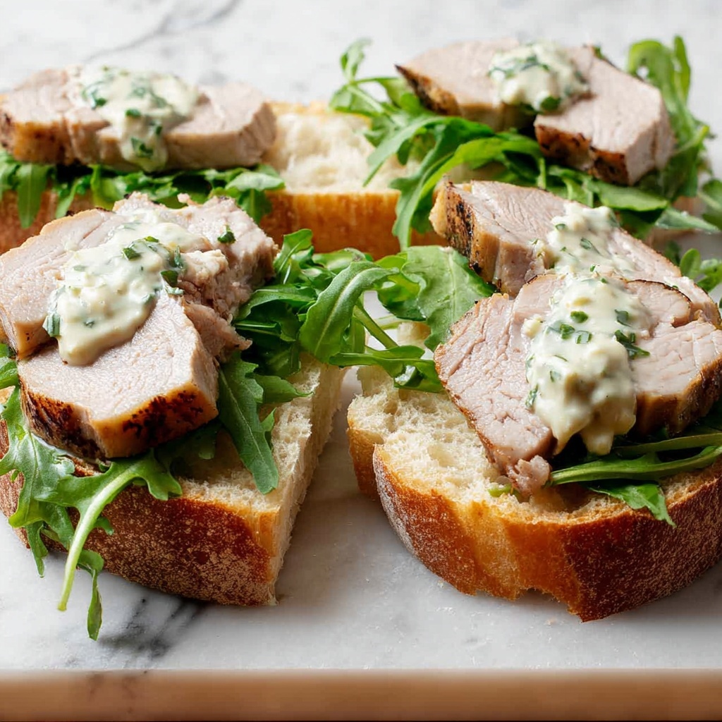 Pork Chop Sandwich with Basil Lemon Aioli and Arugula Recipe - Recipe Image
