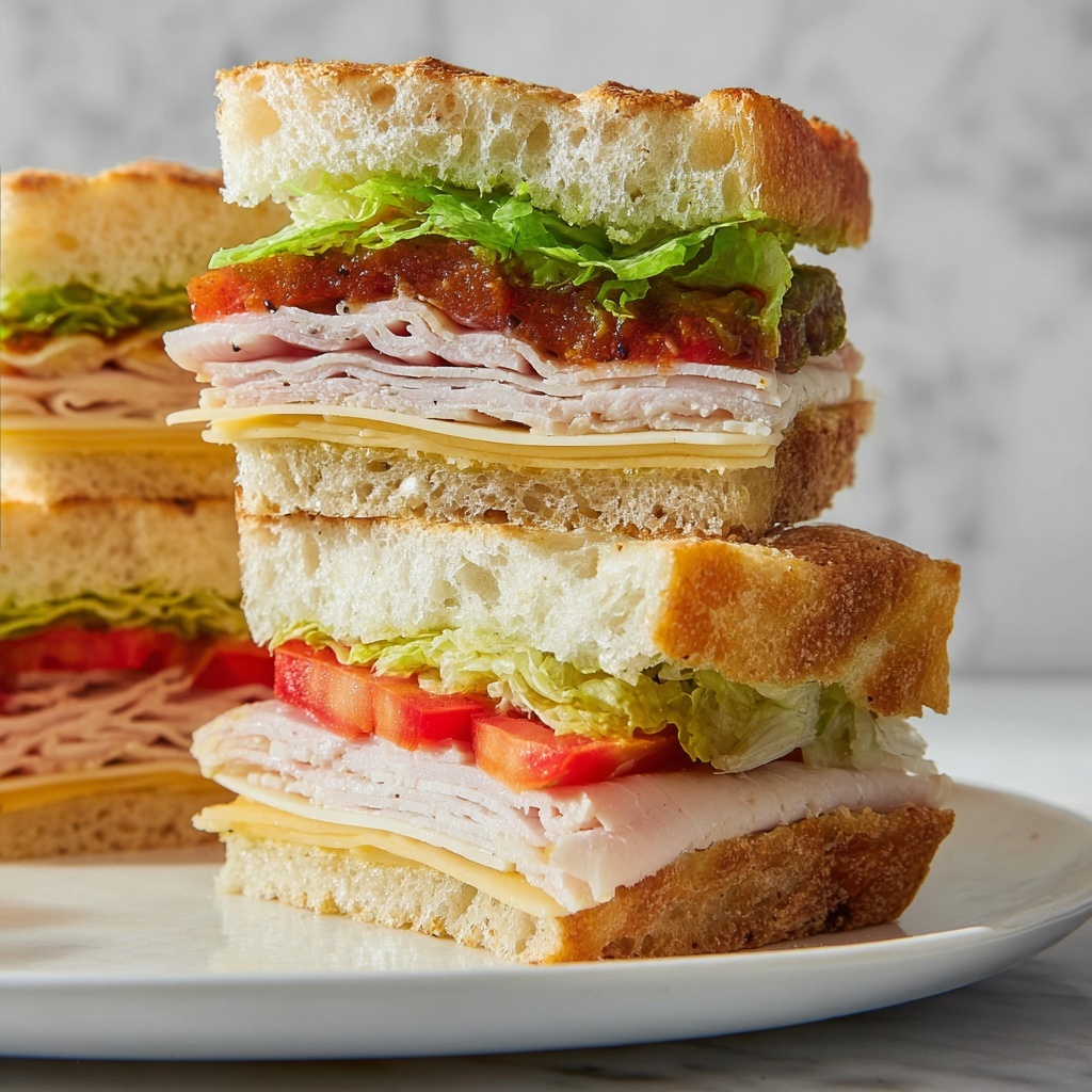 Sun-Dried Tomato Pesto Focaccia Turkey Sandwich Recipe - Recipe Image