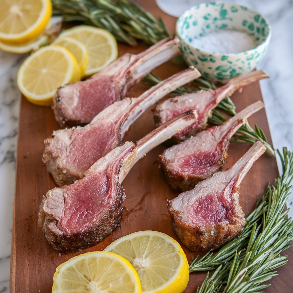 Grilled Rack of Lamb with Rosemary and Garlic Recipe - Recipe Image