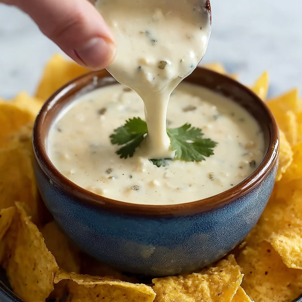 Mexican Restaurant Style White Cheese (Queso) Dip Recipe - Recipe Image