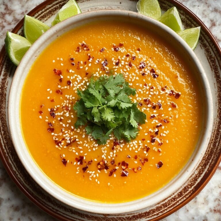 Spicy Sesame Carrot Soup with Red Lentils Recipe