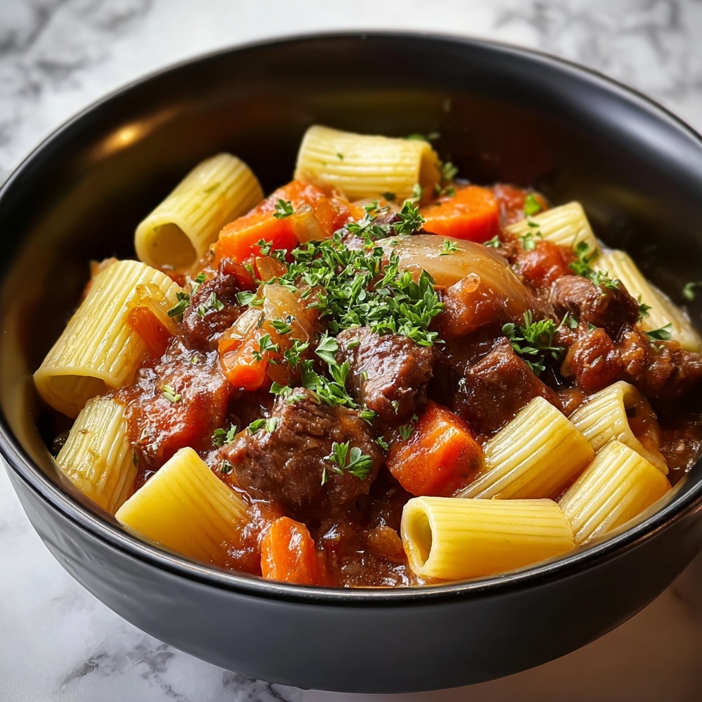 Creamy Slow Cooker Beef Pasta Recipe - Recipe Image