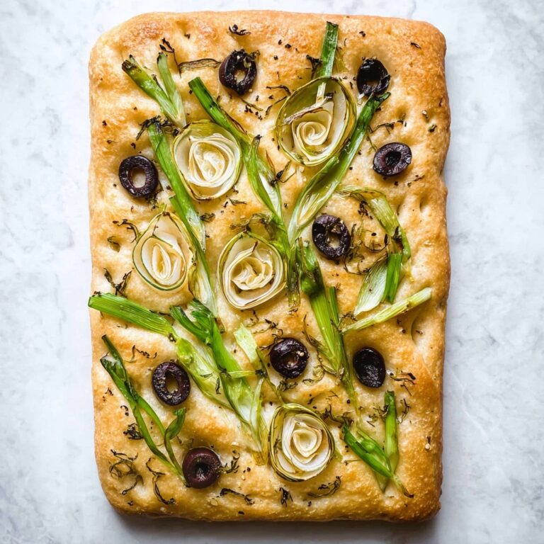 Decorated Focaccia Bread with Christmas Tree and Flower Designs Recipe