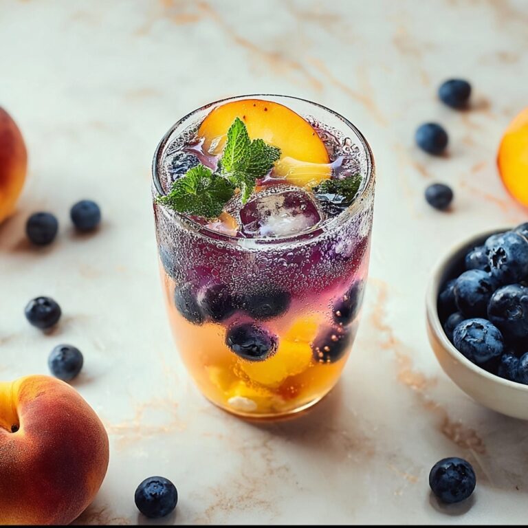Blueberry and Peach Vodka Spritzer Recipe