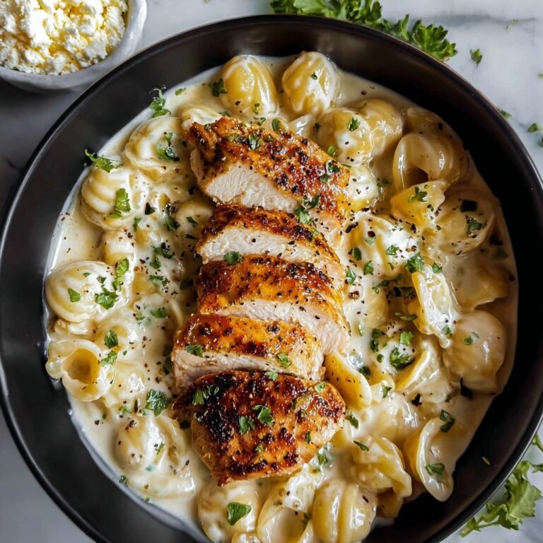 Creamy Garlic Butter Chicken and Rotini in Parmesan Sauce Recipe