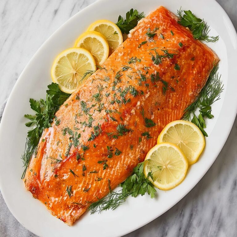 Baked King Salmon with Lemon and Honey Glaze Recipe