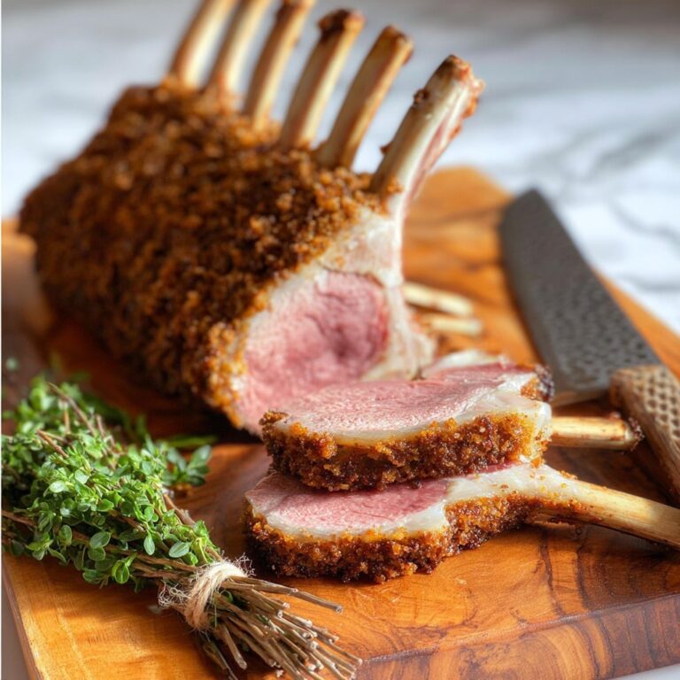 Roasted Rack of Lamb with Garlic and Herbs Recipe