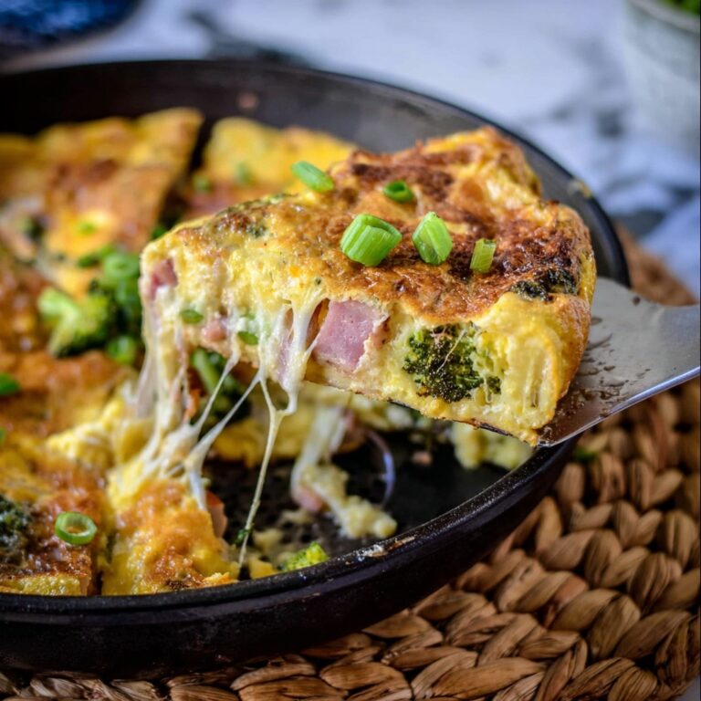 Cheesy Ham and Broccoli Frittata Recipe