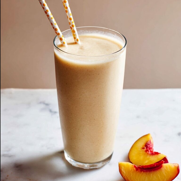 Creamy Peach Banana Smoothie with Oats and Maple Recipe