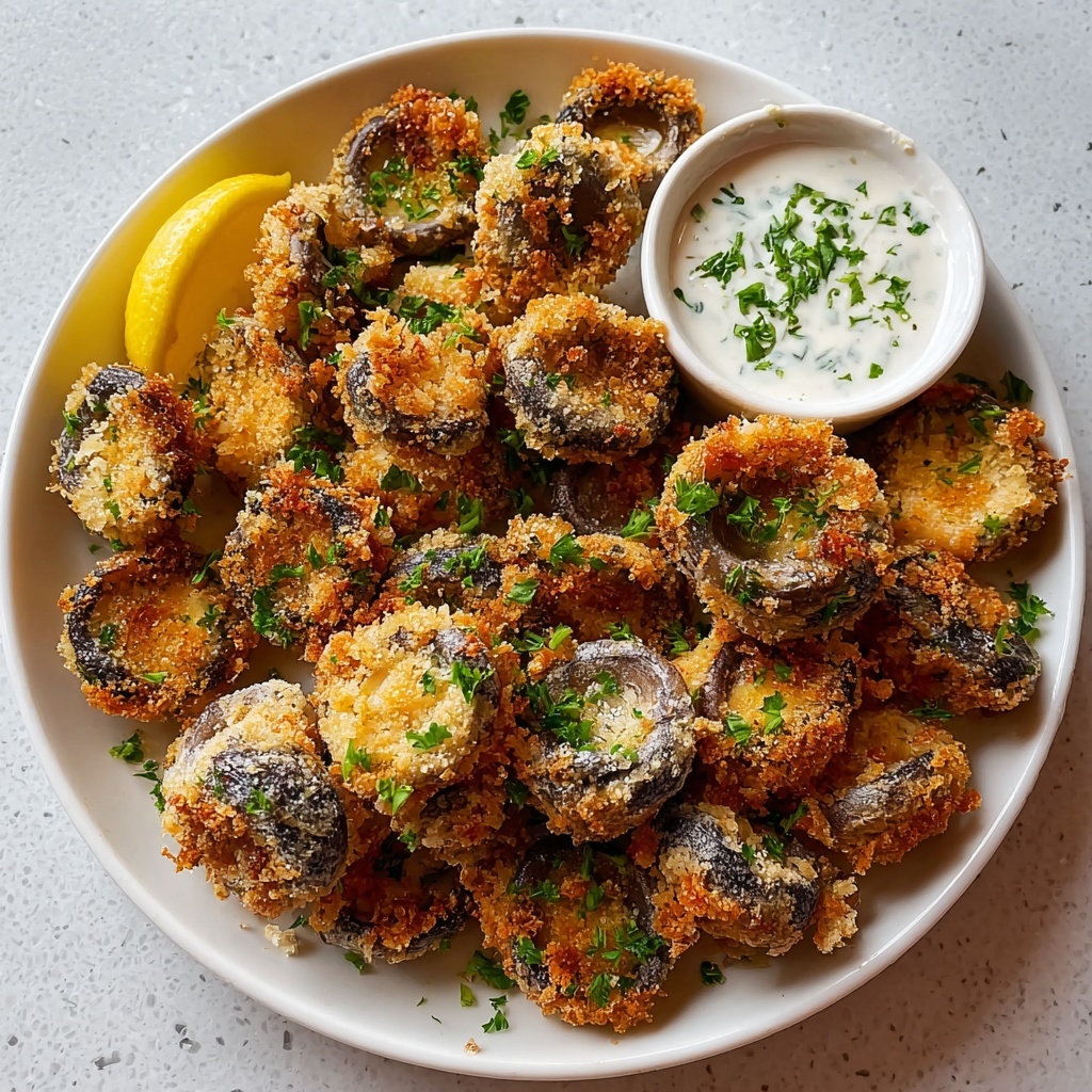 Christmas Fried Sliced Mushrooms with Ranch Recipe - Recipe Image