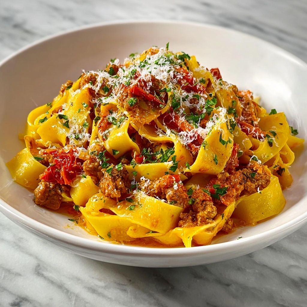 Creamy Calabrian Chili Pappardelle with Sausage & Fennel Recipe - Recipe Image