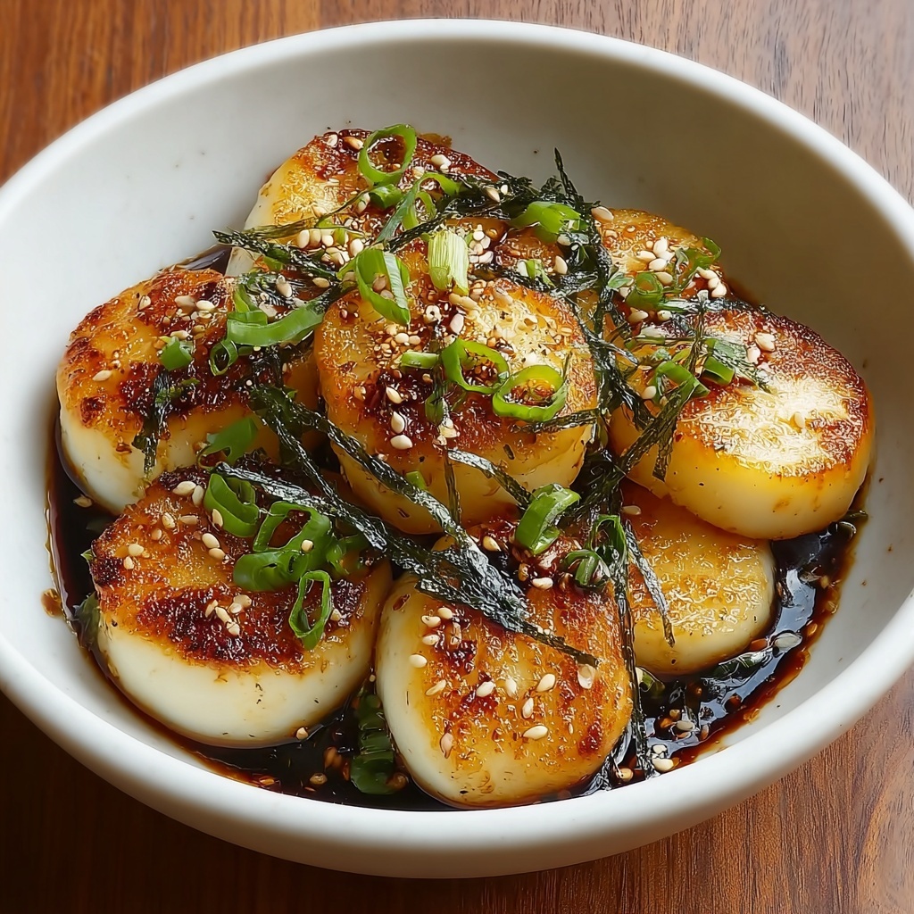 Savory Pan-Fried Japanese Potato Mochi Recipe - Recipe Image