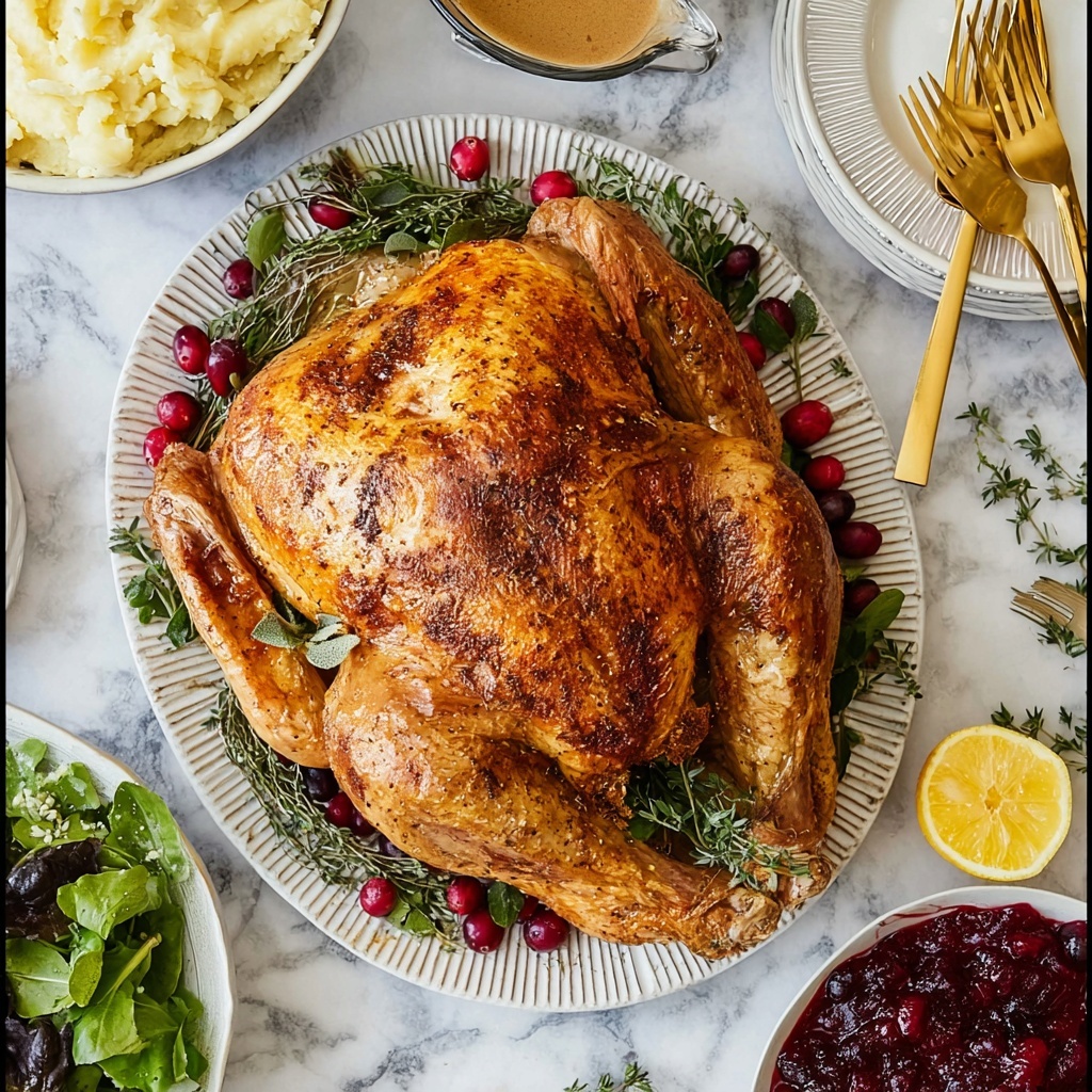 Dry Brined Roast Turkey with Garlic Butter and Herb Aromatics Recipe - Recipe Image