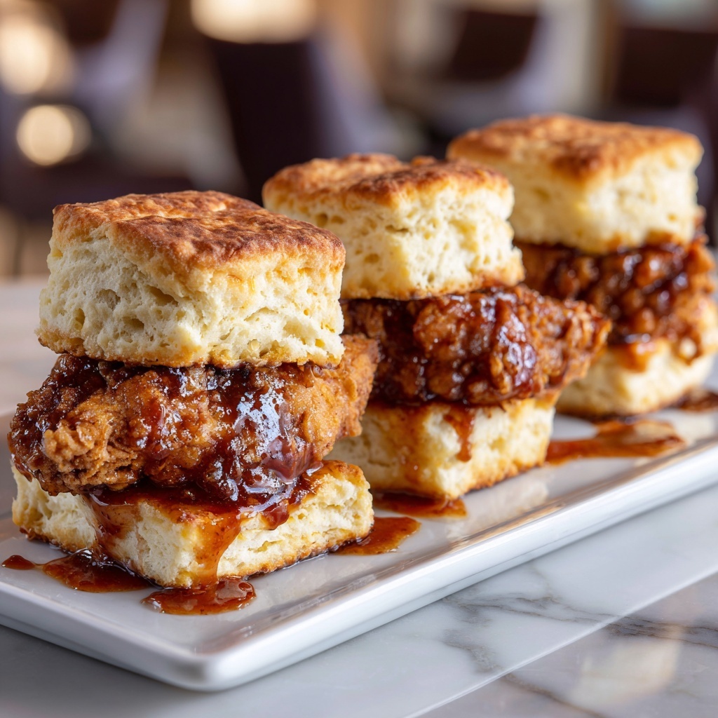 Hot Honey Chicken Biscuit Sandwiches Recipe - Recipe Image
