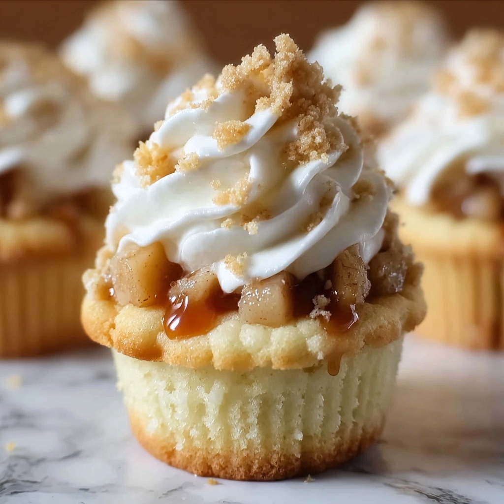 Apple Pie Cupcakes: Miniature Treats with Cinnamon Apple Filling and Pecan Crumble Recipe - Recipe Image